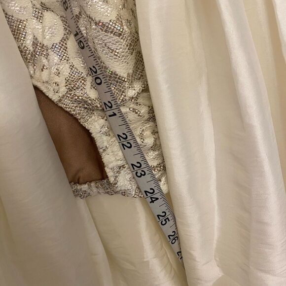 Custom solo dance costume ivory white rhinestone lyrical ballet dress XSA adult - Picture 11 of 13